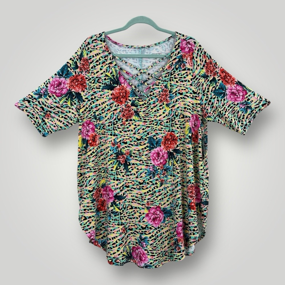 NEW $49 Torrid Jungle Floral Strappy T-Shirt Womans 3 3X Super Soft Tunic NWT